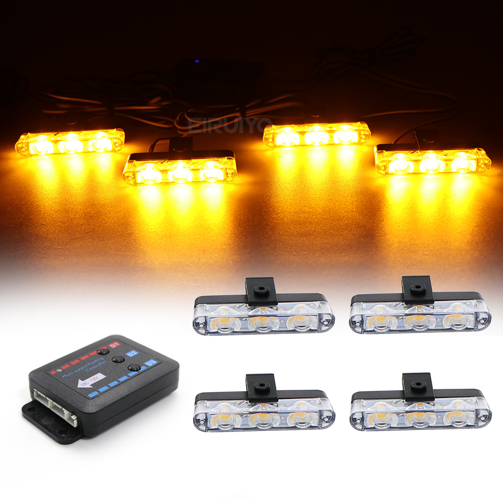 Sos Light Strobe - 4x 3 LED Izgara Araba LED